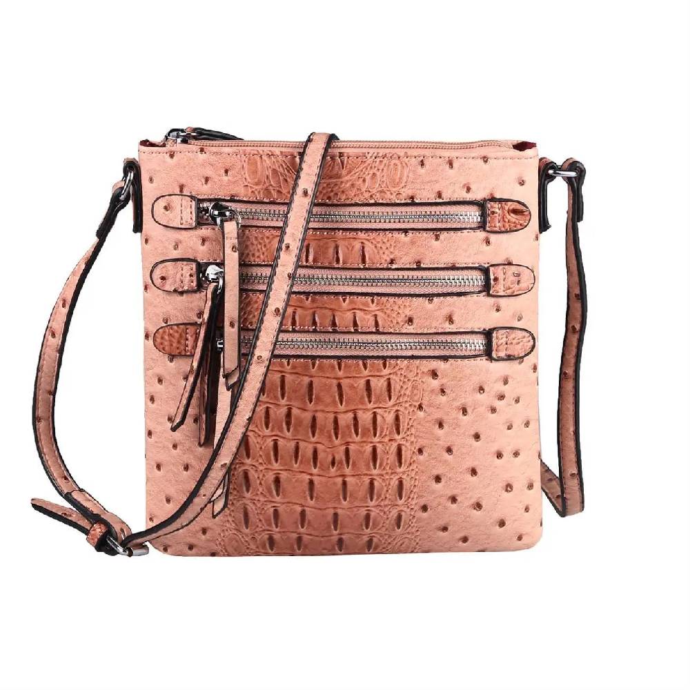 OBC Damen Tasche Kroko-Strauss Optik Schultertasche Umhängetasche Crossbody Bag 50% Rabatt mit kostenlosem Versand