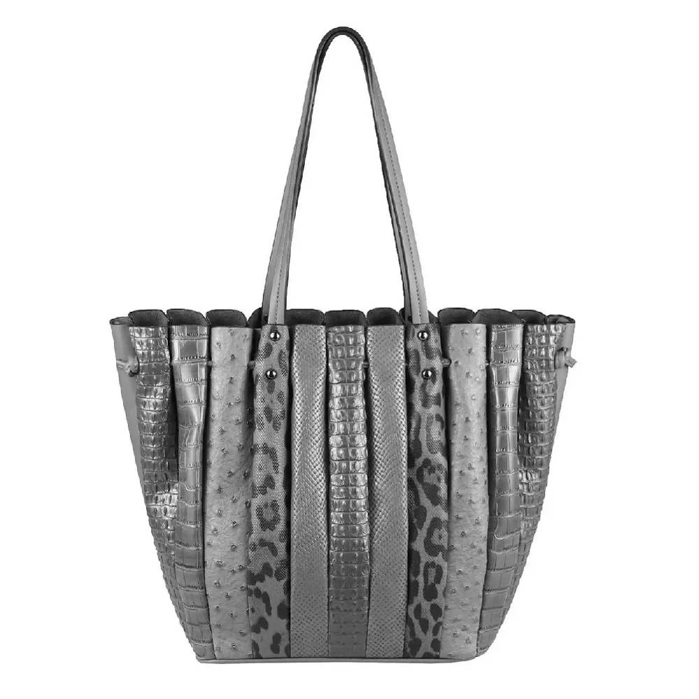 OBC XXL DAMEN TASCHE Shopper Handtasche Arbeit Bag Umhängetasche Schultertasche Leder Optik Kroko Strauß Leoparden Print Fabrikladen