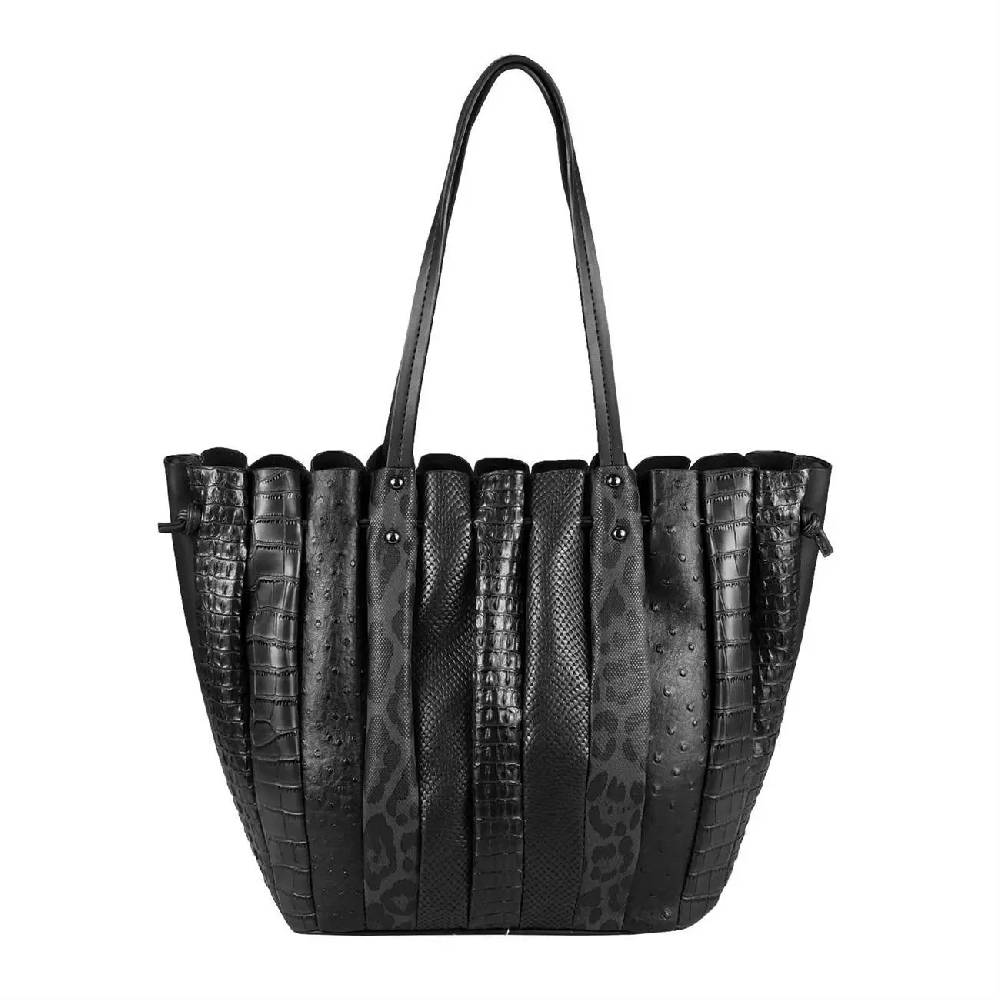 OBC XXL DAMEN TASCHE Shopper Handtasche Arbeit Bag Umhängetasche Schultertasche Leder Optik Kroko Strauß Leoparden Print Fabrikladen