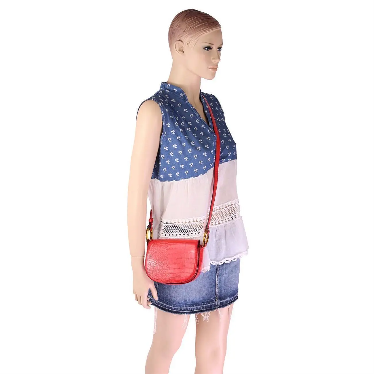 DAMEN TASCHE Kroko Crossbody Umhängetasche Schultertasche Bodybag Shopper Leder Optik CrossOver Speichern exportieren