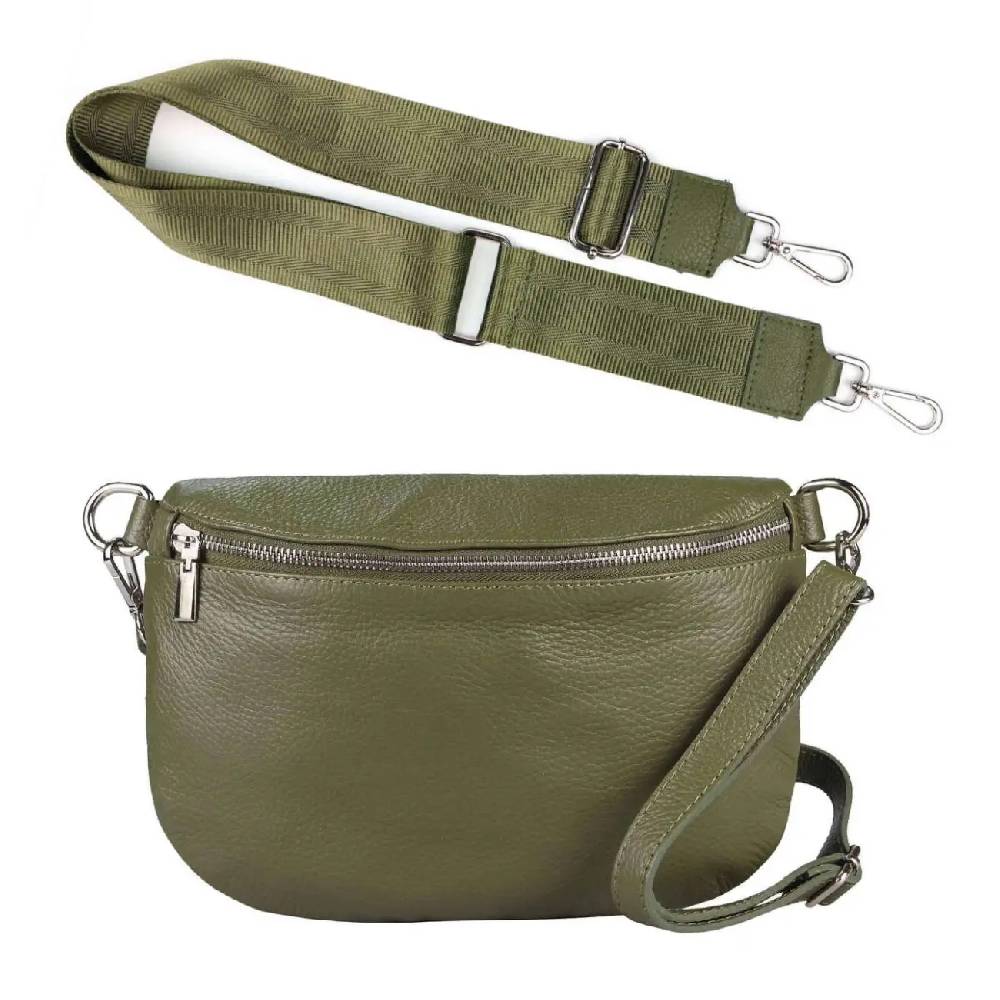 Made in Italy OBC DAMEN SET Gürteltasche + Schultergurt LEDER Crossbody Hüfttasche Bauchtasche Umhängetasche Brusttasche CrossOver Bodybag Schultertasche Handytasche Geldtasche Tasche Kosmetiktasche Im Verkauf