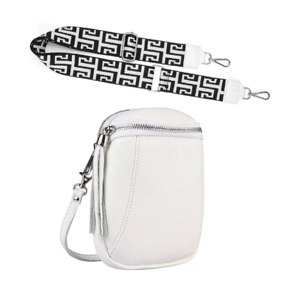 Made in Italy OBC DAMEN SET Schultertasche + Schultergurt LEDER Crossbody Umhängetasche Brusttasche CrossOver Bodybag Schultertasche Handytasche Geldtasche Tasche Kosmetiktasche Auslauf