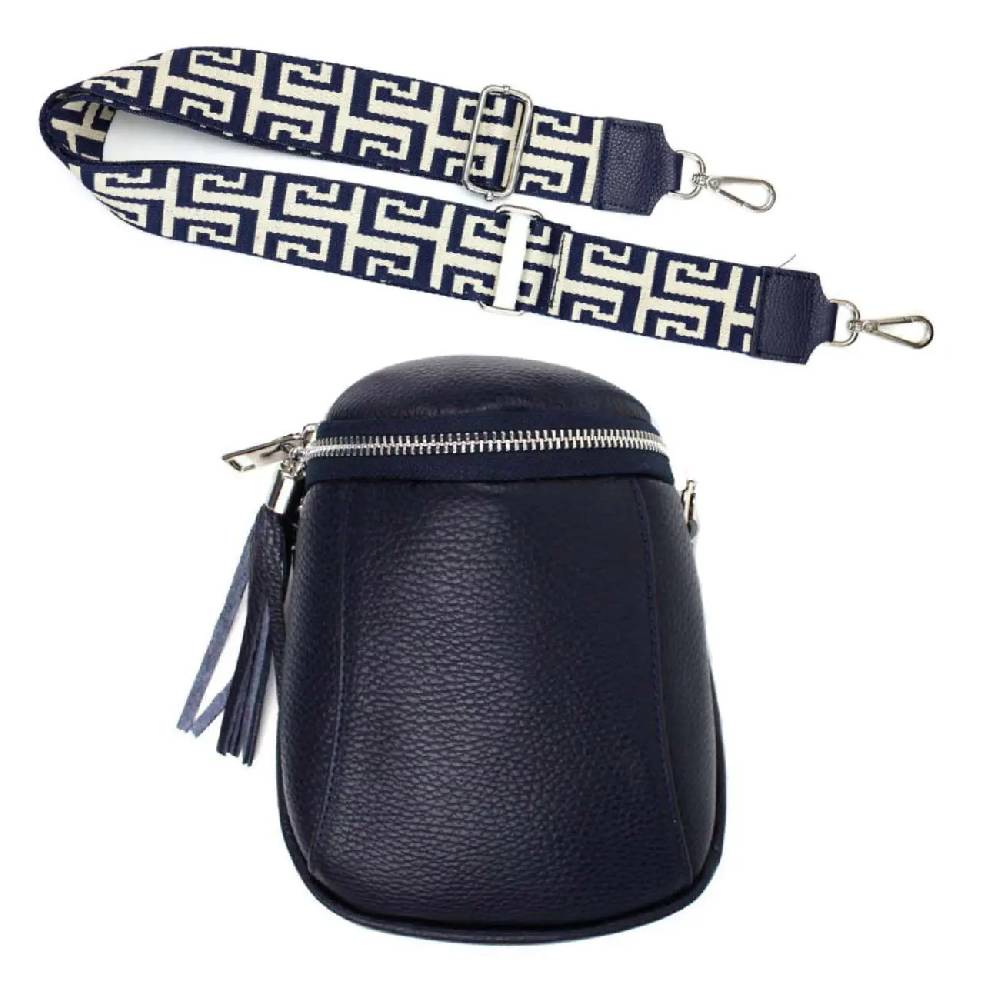 Made in Italy OBC DAMEN SET Schultertasche + Schultergurt LEDER Crossbody Umhängetasche Brusttasche CrossOver Bodybag Schultertasche Handytasche Geldtasche Tasche Kosmetiktasche Auslauf