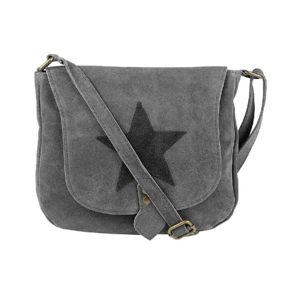 ital-design Stern Tasche Wildleder Schultertasche Damentasche Henkeltasche Ledertasche Schlussverkauf