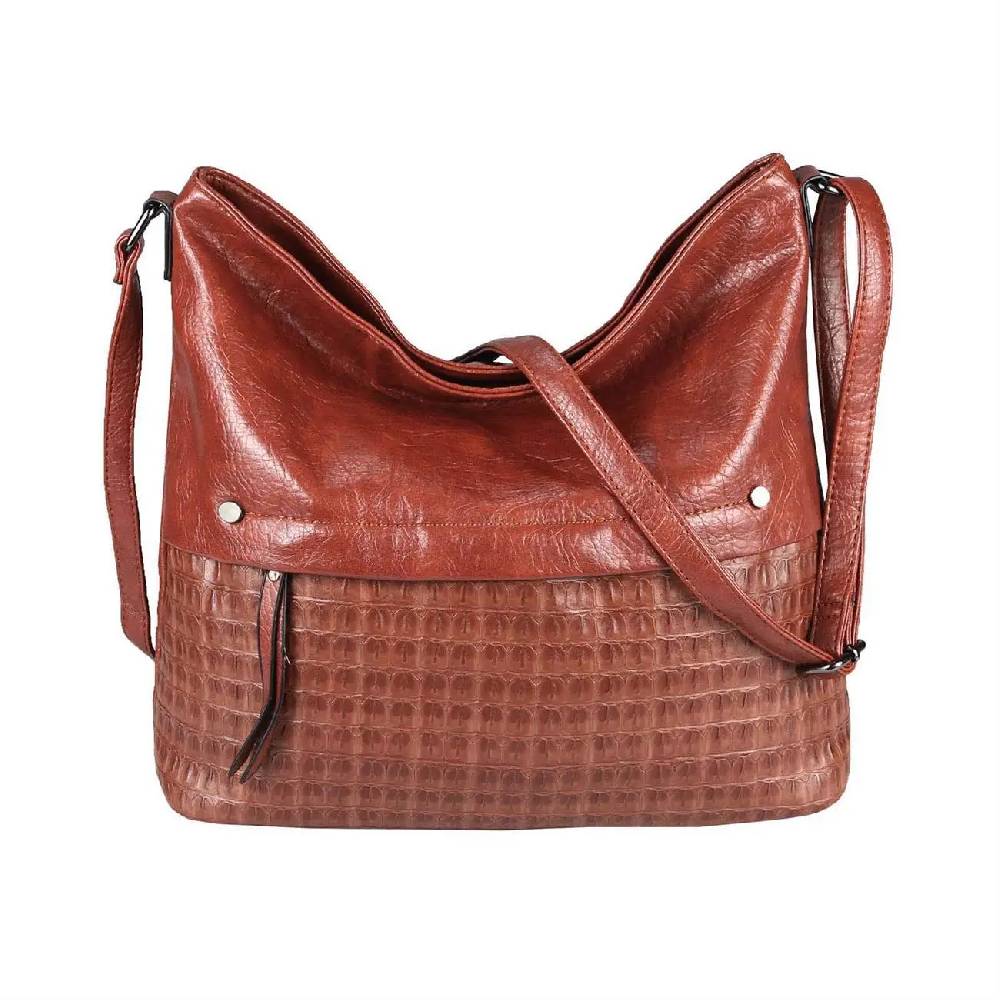 OBC Damen Tasche Umhängetasche Kroko Shopper Schultertasche Crossbody Beuteltasche Leder Optik Crossover Messenger Großer Ausverkauf