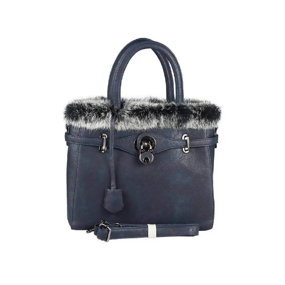 OBC ital-design DAMEN echt PELZ Kaninchenfell HAND-TASCHE Schultertasche Henkeltasche Umhängetasche Businesstasche Shopper Workbag Flash Sale
