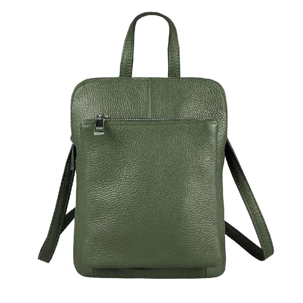 OBC Made in Italy Damen echt Leder Rucksack Bodybag Lederrucksack Tasche Schultertasche Ledertasche Crossbody Cross-Over Begrenztes Angebot