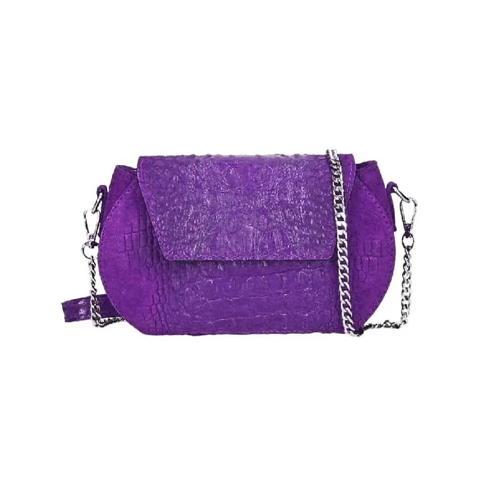 OBC Made in Italy Damen Leder Tasche Kroko Prägung oder Glattleder Umhängetasche Clutch Wildleder Handtasche Ledertasche Schultertasche Preisnachlass