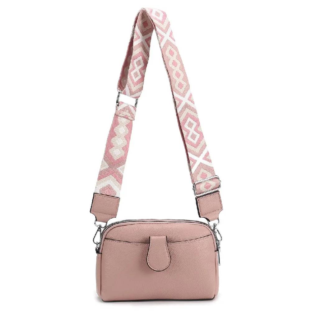OBC Damen Tasche Crossbody Umhängetasche Bodybag Schultertasche Metallic Handytasche Crossover Kunstleder Handtasche Reise Osterangebot