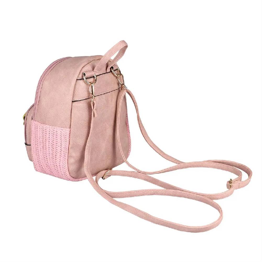 ital-design DAMEN BLUMEN MINI-RUCKSACK Backpack Tasche Daypack Cityrucksack Leder Optik Schultertasche Flechtoptik Stadtrucksack Heißer Verkauf