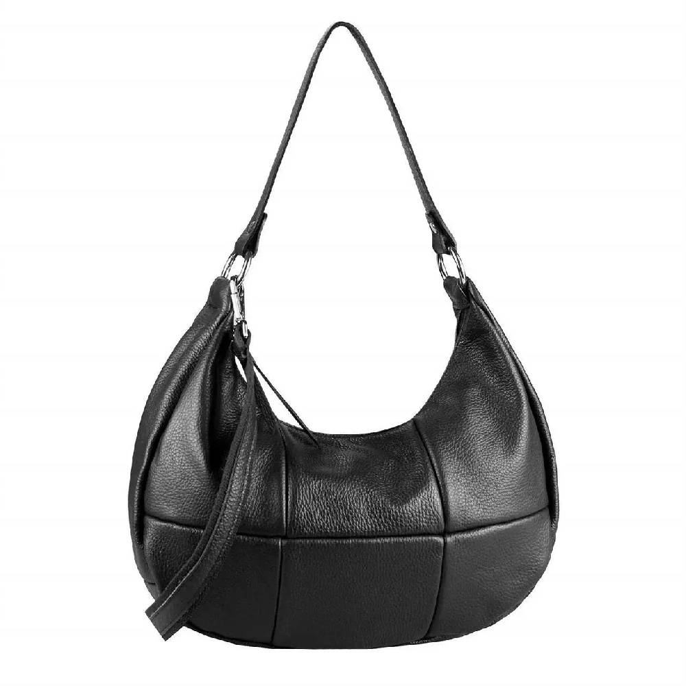 OBC Made in Italy Damen Leder Tasche Shopper Schultertasche Handtasche Umhängetasche Hobo Bag Ledertasche CrossBody City Bag Crossover Saisonale Angebote