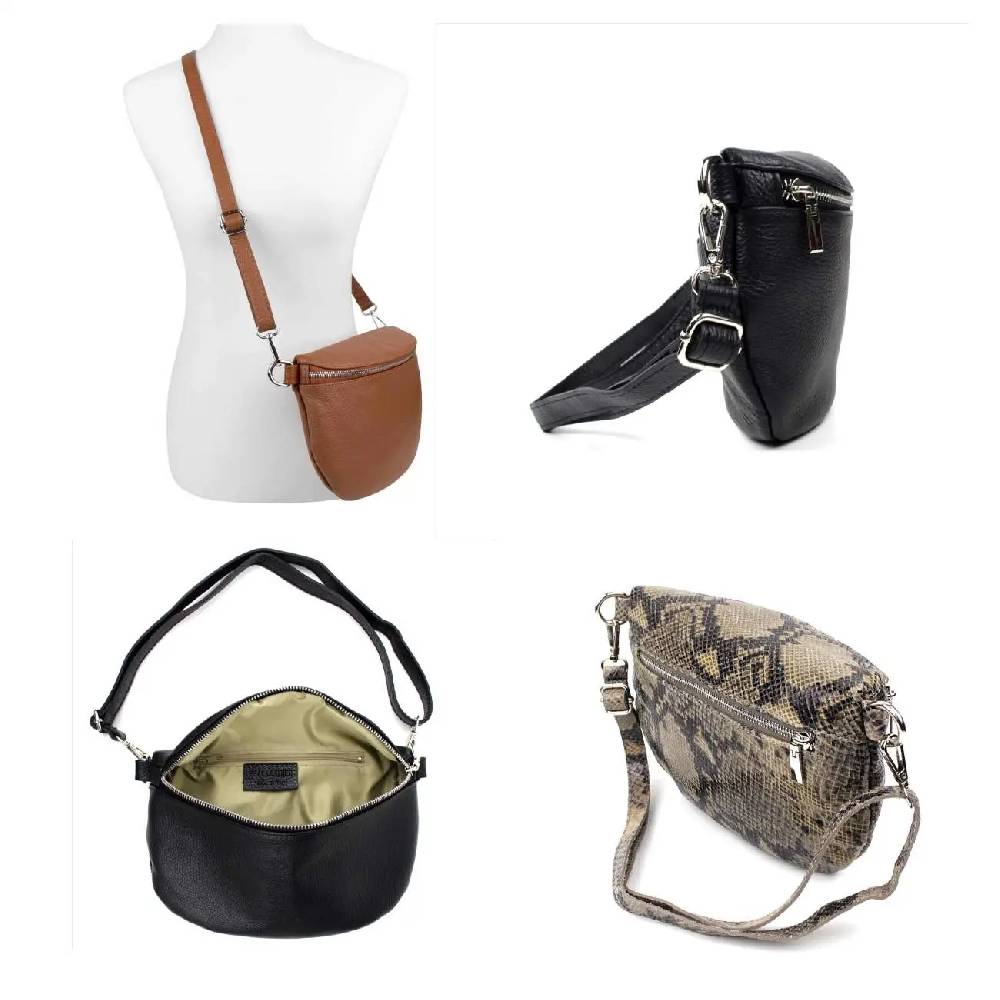 Made in Italy OBC DAMEN SET Gürteltasche + Schultergurt LEDER Crossbody Hüfttasche Bauchtasche Umhängetasche Brusttasche CrossOver Bodybag Schultertasche Handytasche Geldtasche Tasche Kosmetiktasche Tägliche Deals