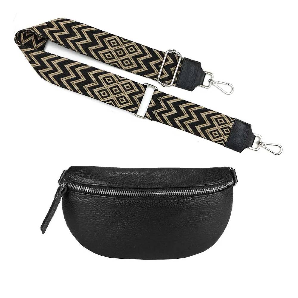 Made in Italy OBC DAMEN SET Gürteltasche + Schultergurt LEDER Crossbody Hüfttasche Bauchtasche Umhängetasche Brusttasche CrossOver Bodybag Schultertasche Handytasche Geldtasche Tasche Kosmetiktasche #1 Sonderangebote
