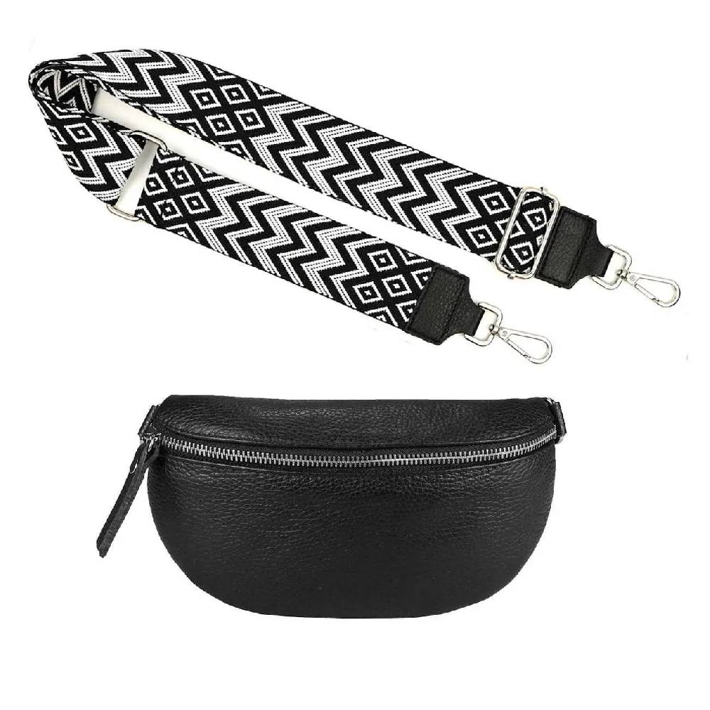 Made in Italy OBC DAMEN SET Gürteltasche + Schultergurt LEDER Crossbody Hüfttasche Bauchtasche Umhängetasche Brusttasche CrossOver Bodybag Schultertasche Handytasche Geldtasche Tasche Kosmetiktasche #1 Sonderangebote