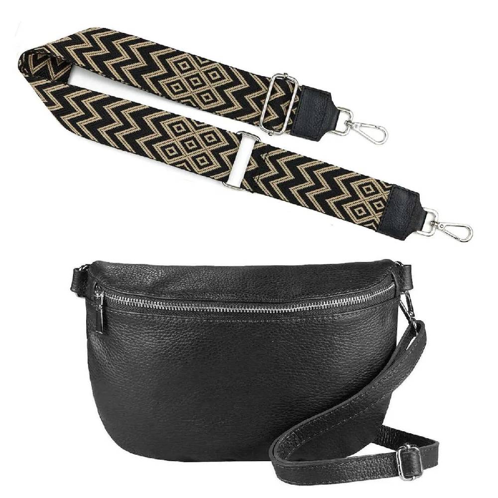 Made in Italy OBC DAMEN SET Gürteltasche + Schultergurt LEDER Crossbody Hüfttasche Bauchtasche Umhängetasche Brusttasche CrossOver Bodybag Schultertasche Handytasche Geldtasche Tasche Kosmetiktasche #1 Sonderangebote