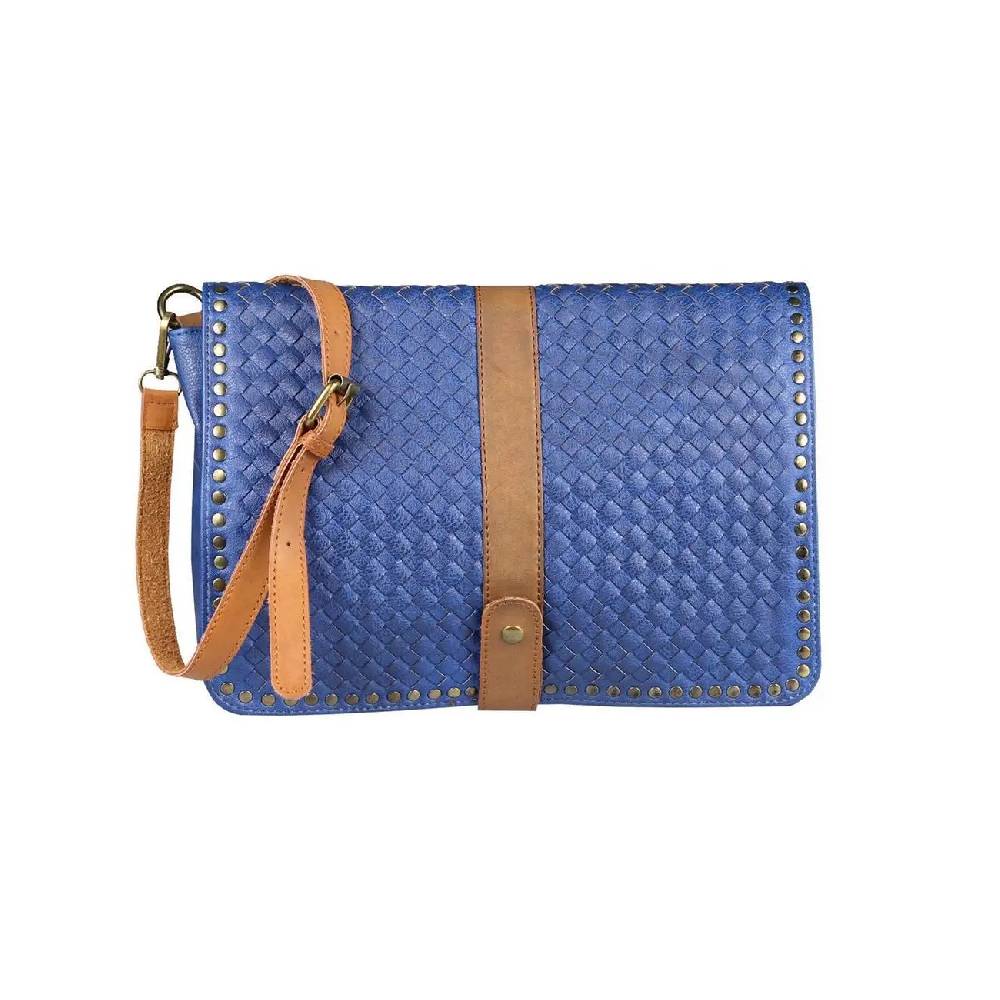 OBC DAMEN Flecht Nieten TASCHE Cross-Over Schultertasche Handtasche Umhängetasche Messenger Bag Leder Optik VIP-Rabatte