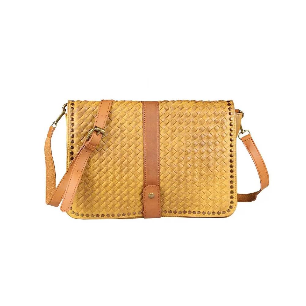 OBC DAMEN Flecht Nieten TASCHE Cross-Over Schultertasche Handtasche Umhängetasche Messenger Bag Leder Optik VIP-Rabatte
