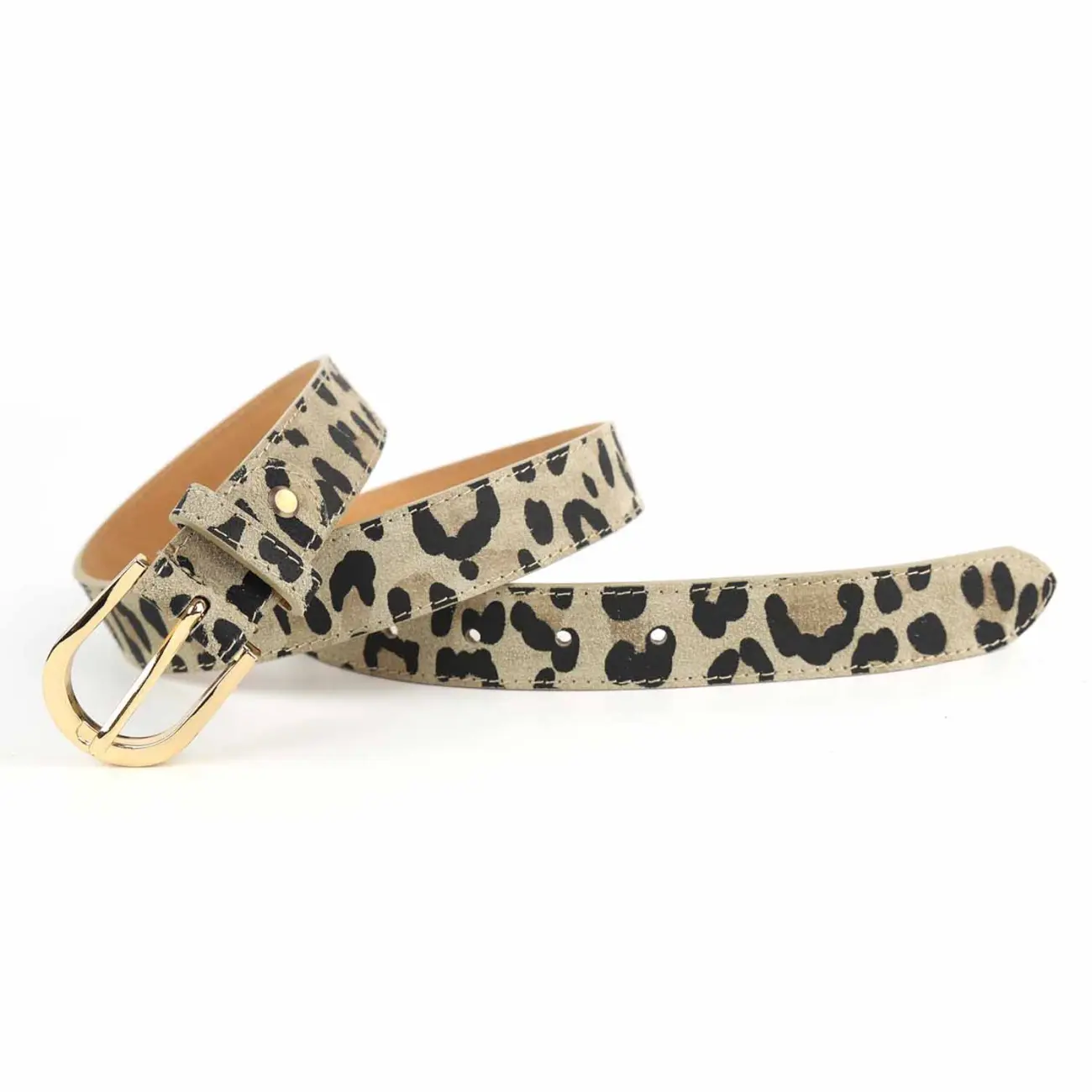 Made in Italy Damen Ledergürtel Leo-Muster Wildleder Hüftgürtel Taillengürtel Rindleder Gürtel Vintage 3cm breit Bis zu 60% Rabatt
