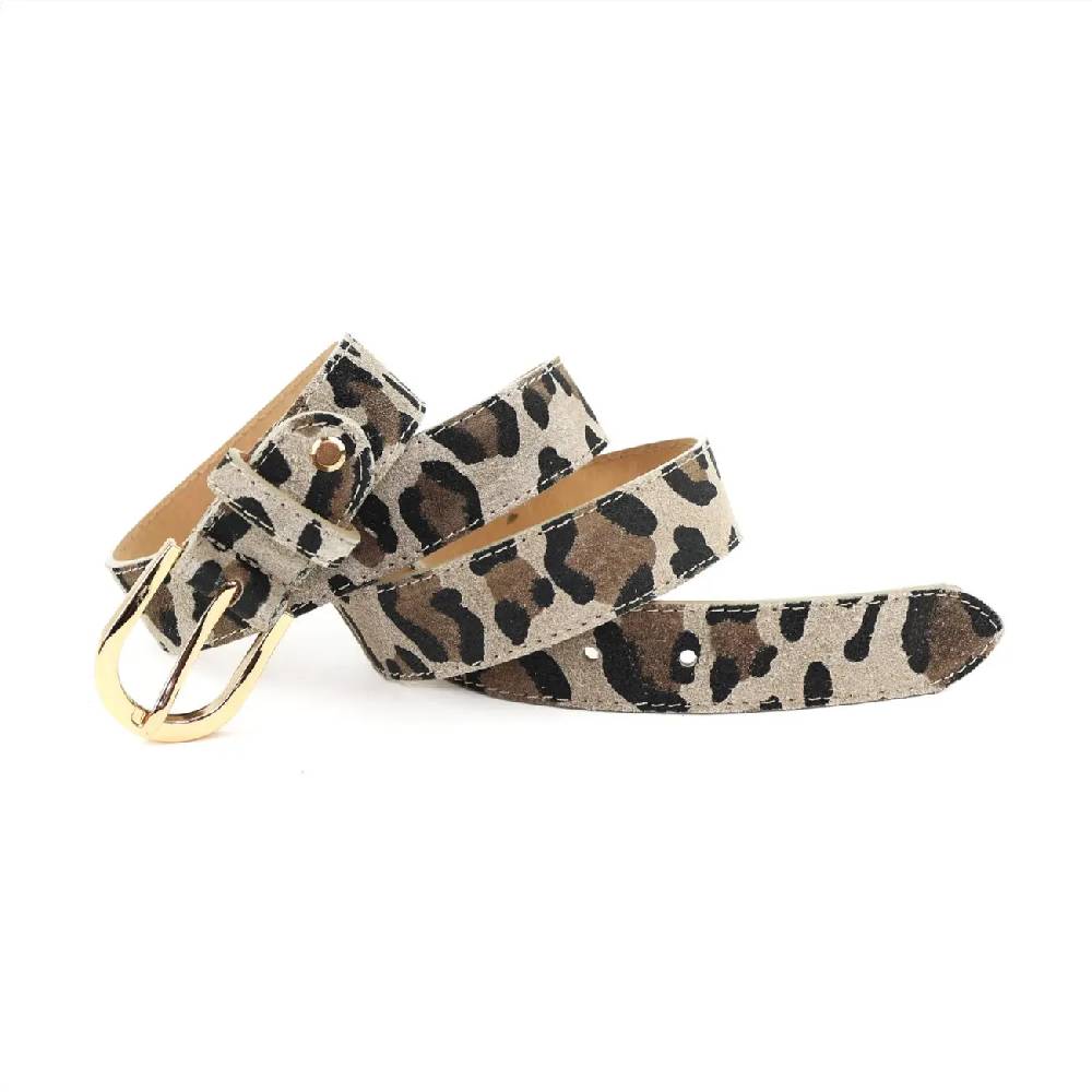 Made in Italy Damen Ledergürtel Leo-Muster Wildleder Hüftgürtel Taillengürtel Rindleder Gürtel Vintage 3cm breit Bis zu 60% Rabatt