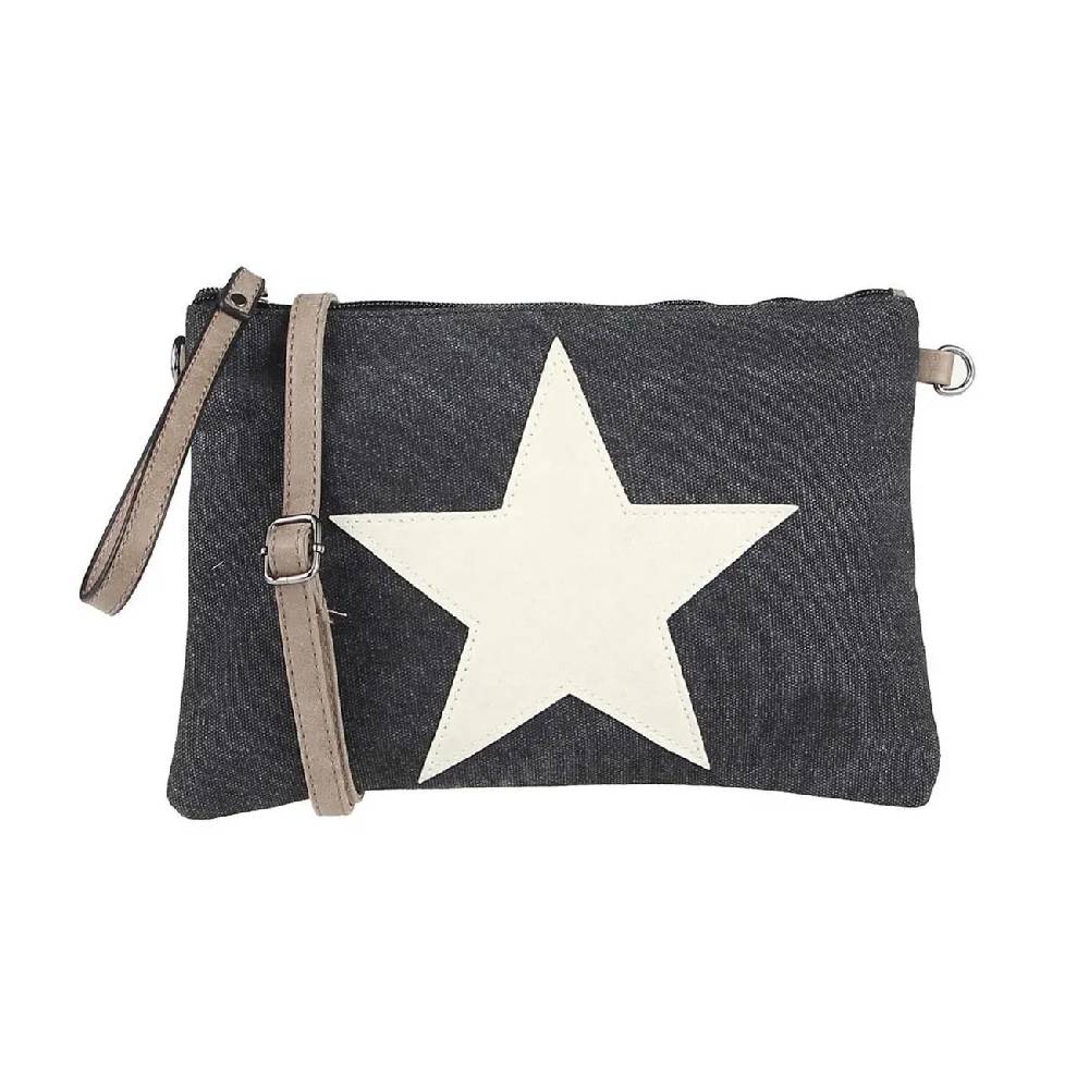 OBC Damen Stern Clutch Tasche Canvas Leder Strass Schultertasche Umhängetasche 50% Rabatt mit kostenlosem Versand