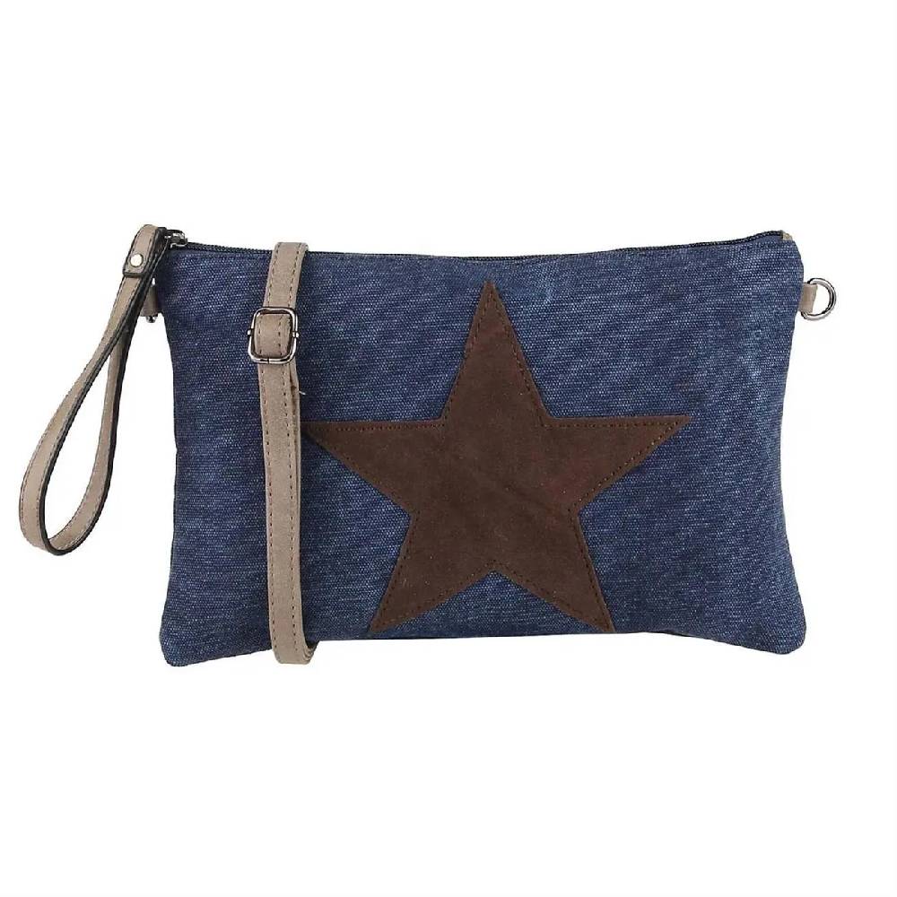 OBC Damen Stern Clutch Tasche Canvas Leder Strass Schultertasche Umhängetasche 50% Rabatt mit kostenlosem Versand