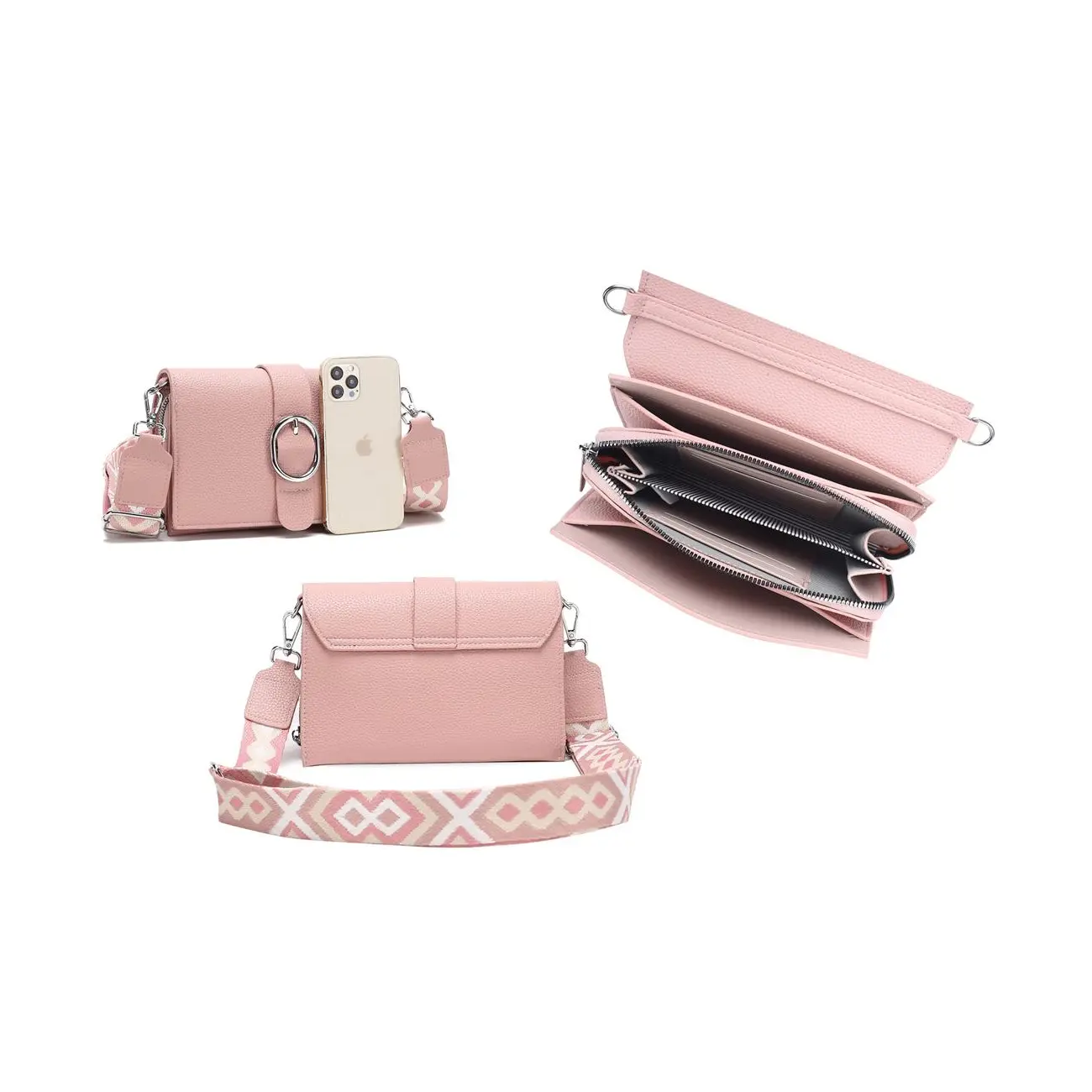OBC DAMEN TASCHE Cross Over Body Bag Brusttasche Umhängetasche Schultertasche Brieftasche Smartphone Geldbörse Geldtasche Abend Handy Clutch Kartenetui Fabrikladen
