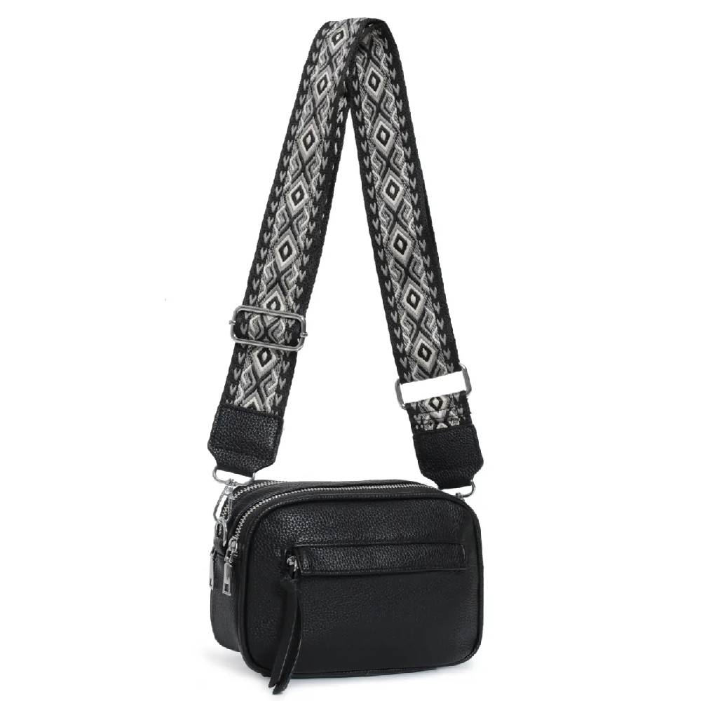 OBC Damen Tasche Crossbody Hüfttasche Brusttasche Umhängetasche Bodybag Cross Over Schultertasche Handytasche Gürteltasche Handtasche Freizeit Reise Leder Optik Begrenzt auf 3 Tage