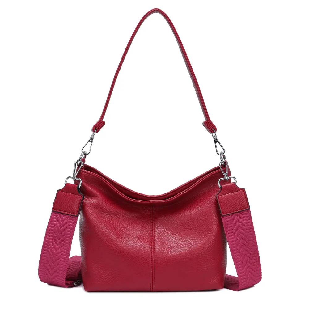 OBC Damen Tasche Shopper Brusttasche Hobo Bag Schultertasche Crossbody Umhängetasche Beuteltasche Handtasche Crossover BodyBag Leder Optik Black Friday Preise