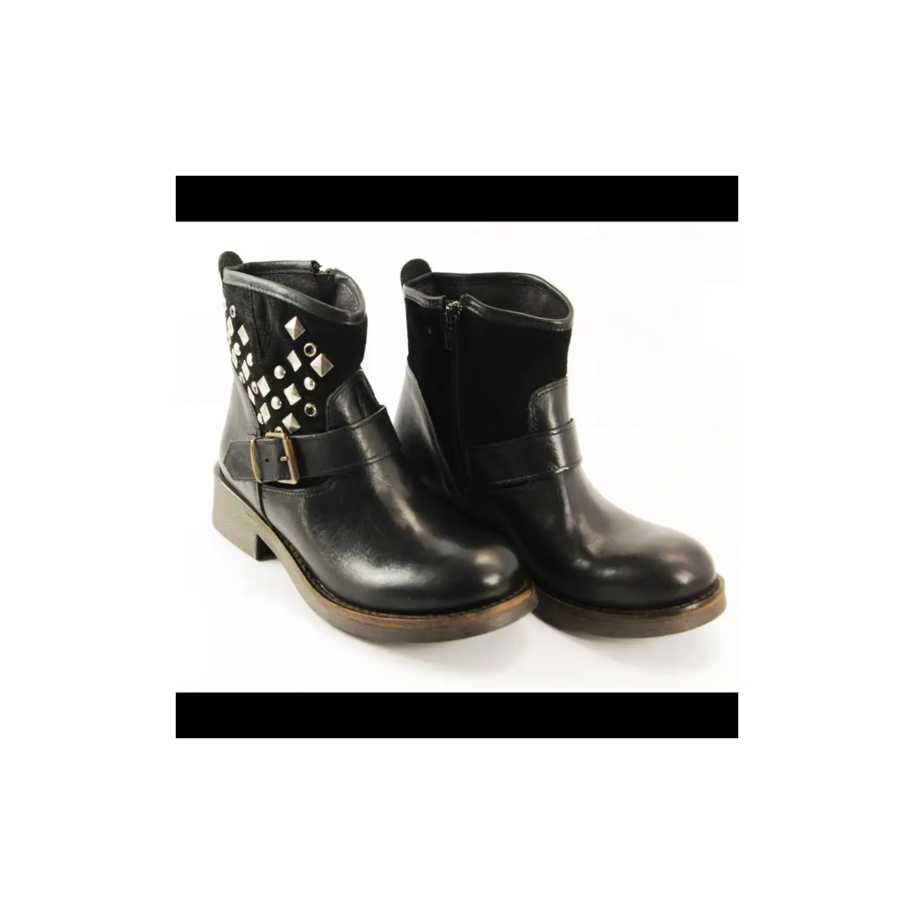 Ovye by Cristina Lucchi echt Leder Stiefel Stiefeletten Schuhe Ankle Boots Biker Angebote