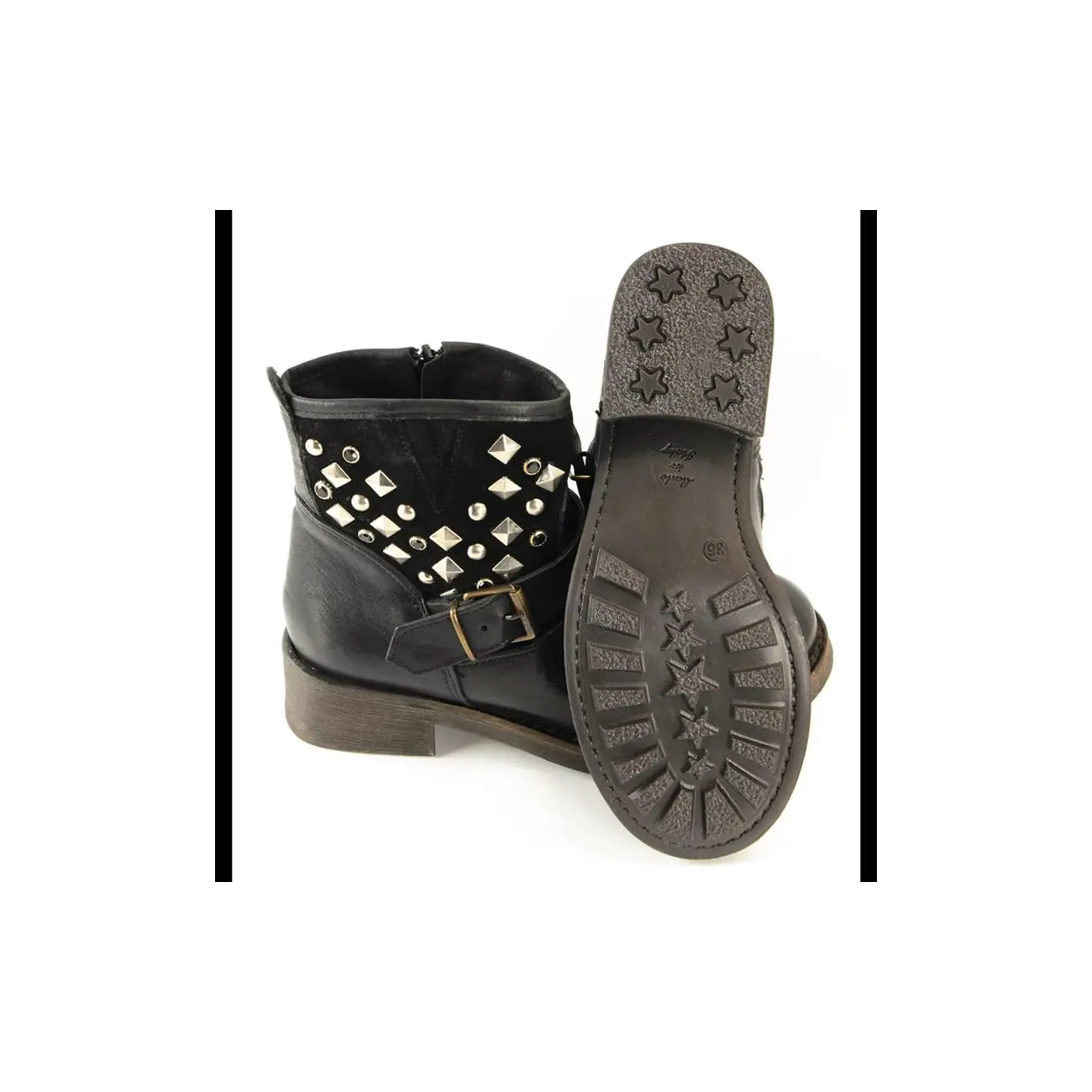 Ovye by Cristina Lucchi echt Leder Stiefel Stiefeletten Schuhe Ankle Boots Biker Angebote
