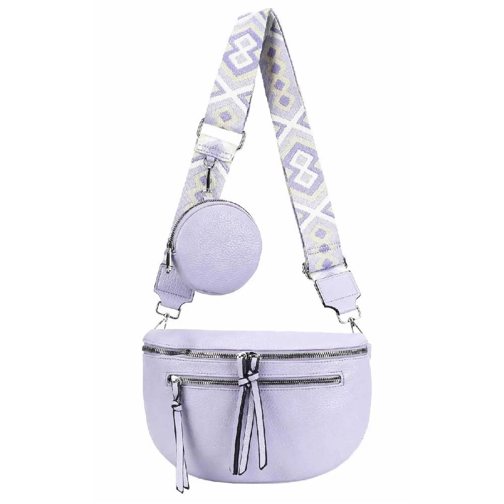 OBC ITALYSHOP24 Damen Tasche Umhängetasche Brusttasche Muster Gürtel Bauchtasche Crossbody Gürteltasche Hüfttasche Crossover Bodybag Schultertasche Handytasche Leder Optik Meist gekauft