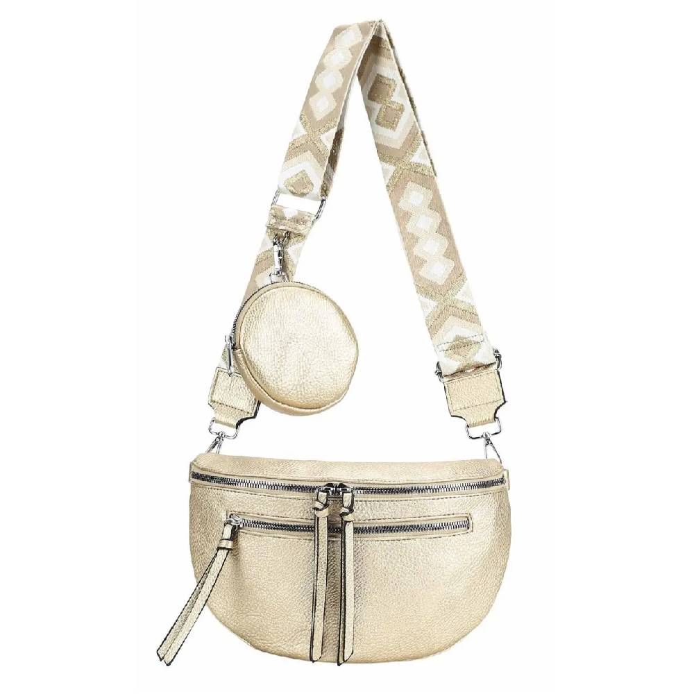 OBC ITALYSHOP24 Damen Tasche Umhängetasche Brusttasche Muster Gürtel Bauchtasche Crossbody Gürteltasche Hüfttasche Crossover Bodybag Schultertasche Handytasche Leder Optik Meist gekauft
