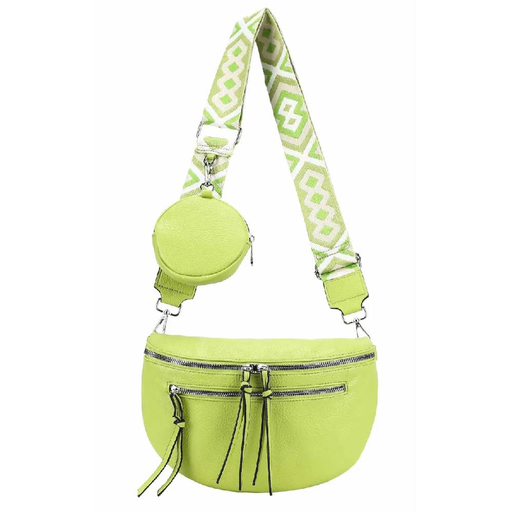 OBC ITALYSHOP24 Damen Tasche Umhängetasche Brusttasche Muster Gürtel Bauchtasche Crossbody Gürteltasche Hüfttasche Crossover Bodybag Schultertasche Handytasche Leder Optik Meist gekauft