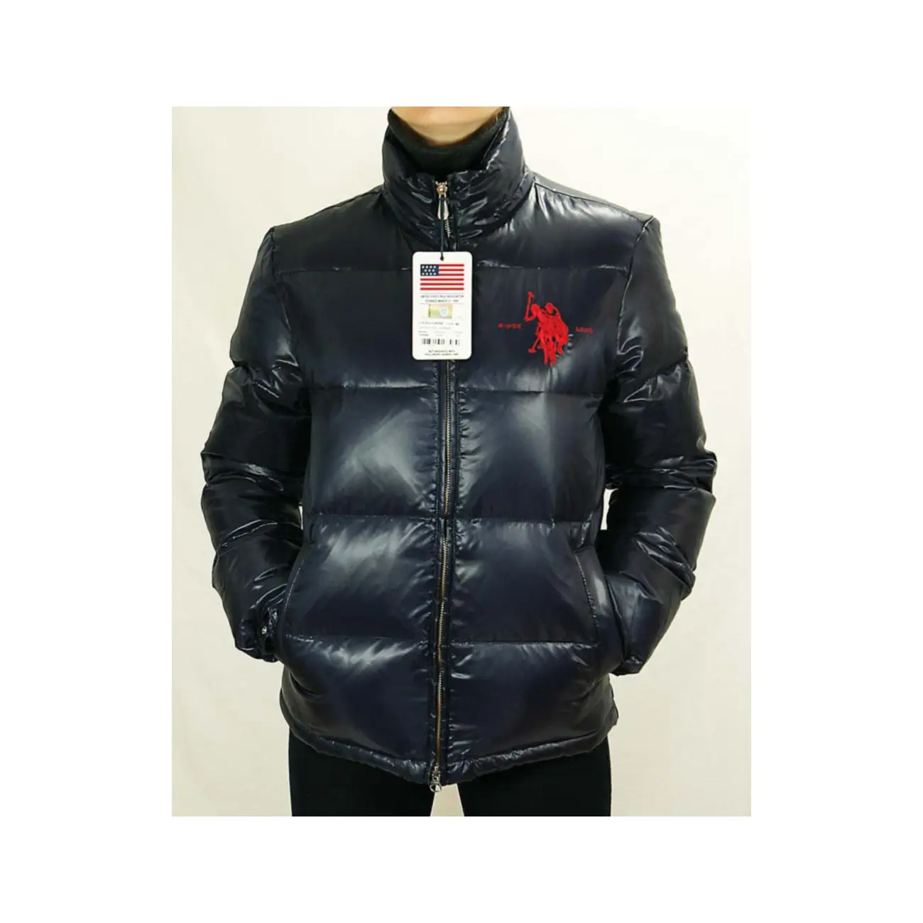 US Polo ASSN USA Flagge WinterJacke Jacke Daunenjacke Jacke Steppjacke Kostenloser Versand
