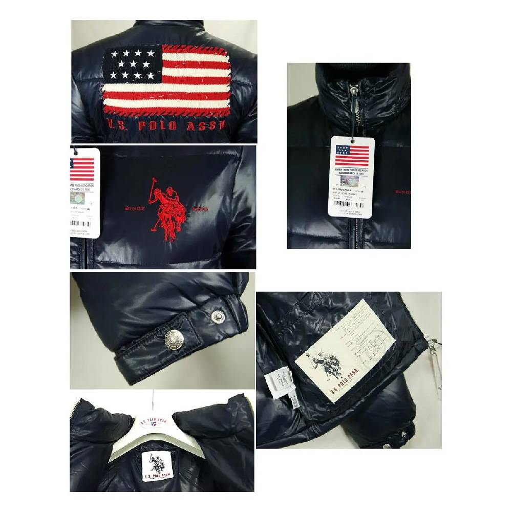 US Polo ASSN USA Flagge WinterJacke Jacke Daunenjacke Jacke Steppjacke Kostenloser Versand