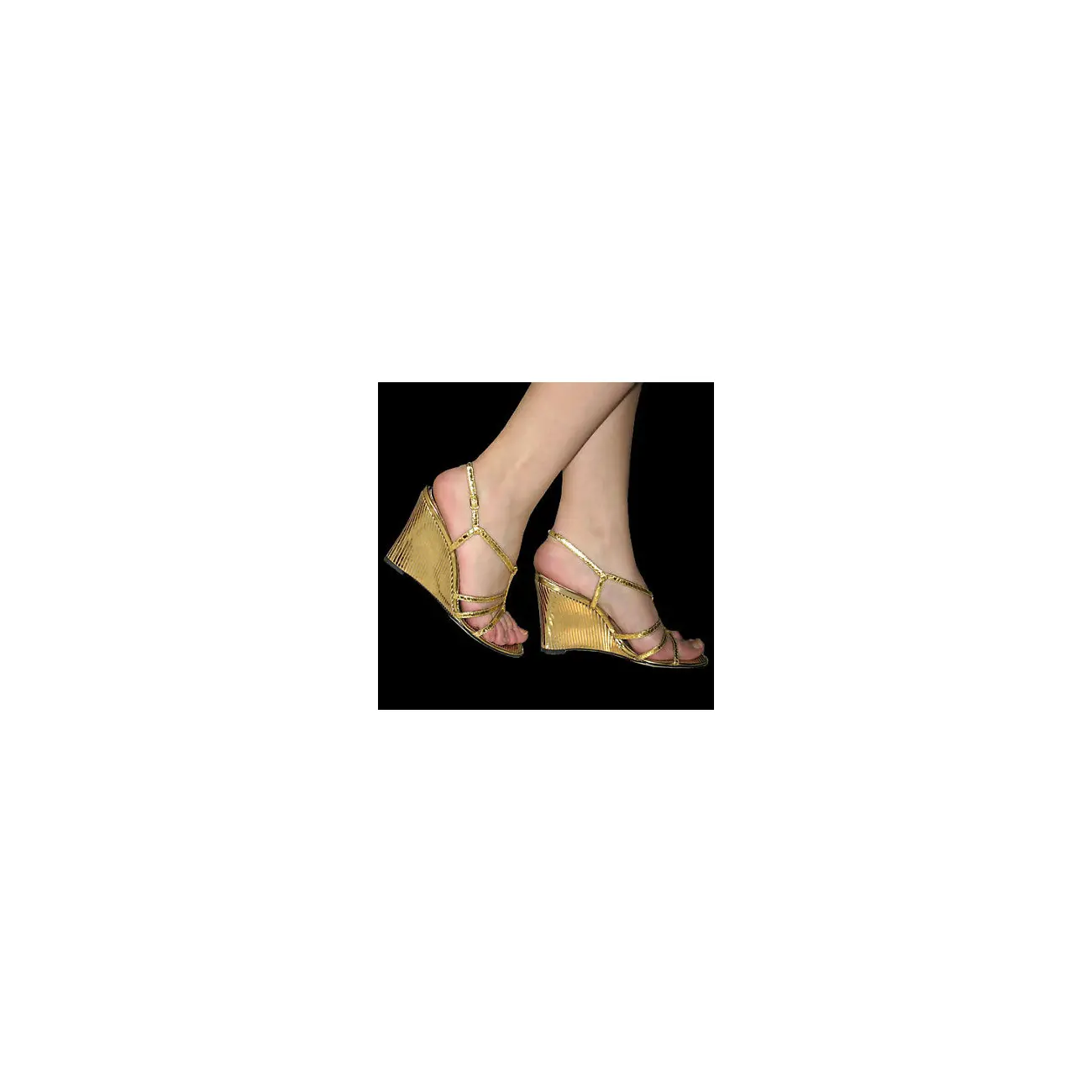 Dolce & Gabbana D&G HIGH HEELS Keil Sandalette Wedges Lederschuhe Schuhe Gold Limitierter Zeitrabatt