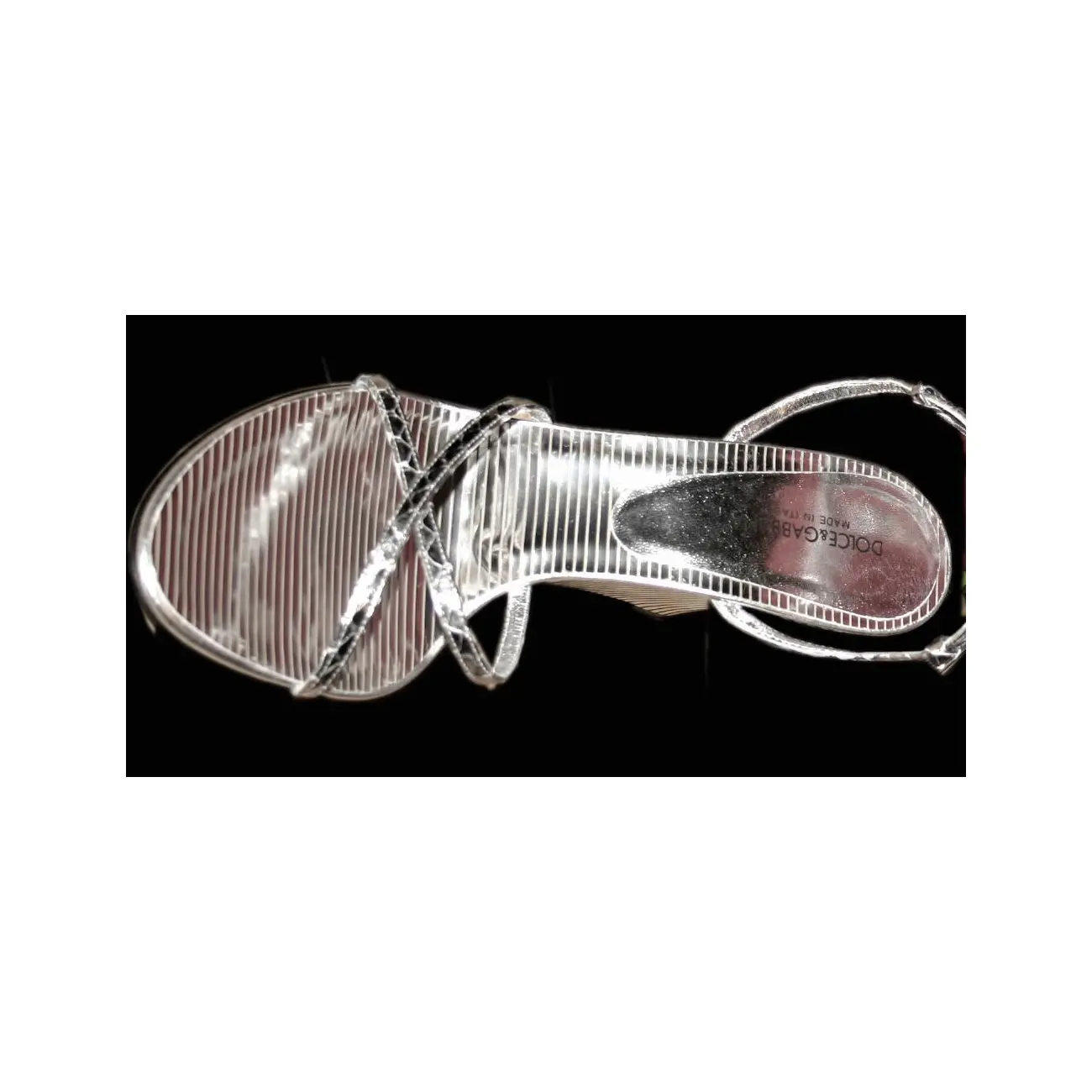 Dolce & Gabbana D&G HIGH HEELS Keil Sandalette Wedges Lederschuhe Schuhe Silber 37,5 Fabrik Onlineshop