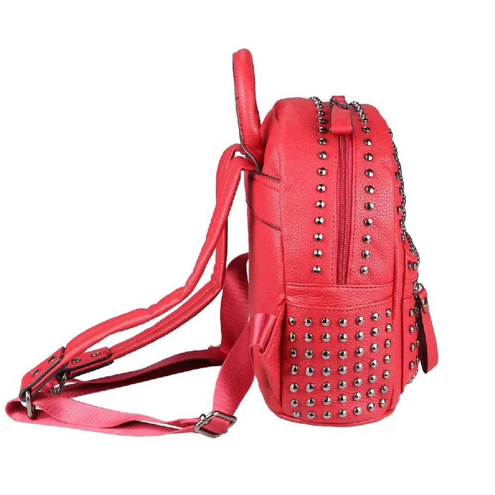 DAMEN NIETEN RUCKSACK TASCHE Cityrucksack Stadtrucksack Metallic Backpack Schultertasche Handtasche Umhängetasche Shopper Daypack Vatertagsangebot