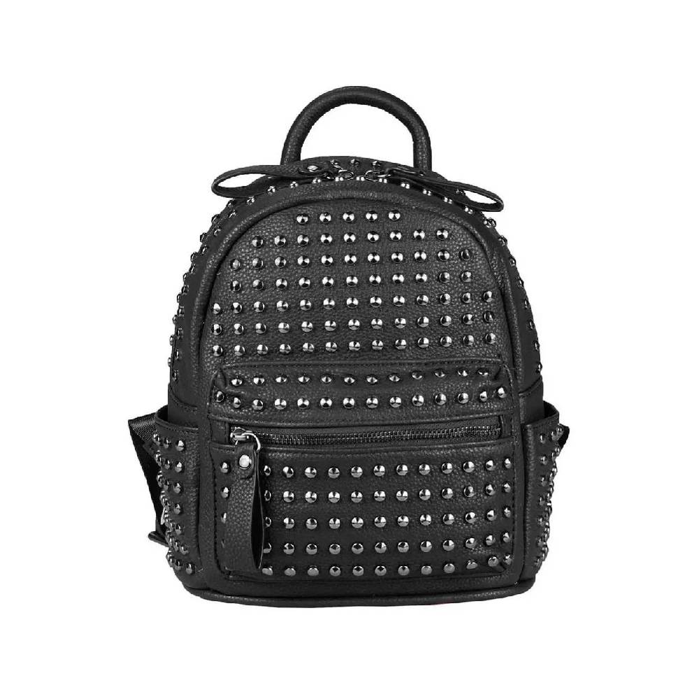 DAMEN NIETEN RUCKSACK TASCHE Cityrucksack Stadtrucksack Metallic Backpack Schultertasche Handtasche Umhängetasche Shopper Daypack Vatertagsangebot