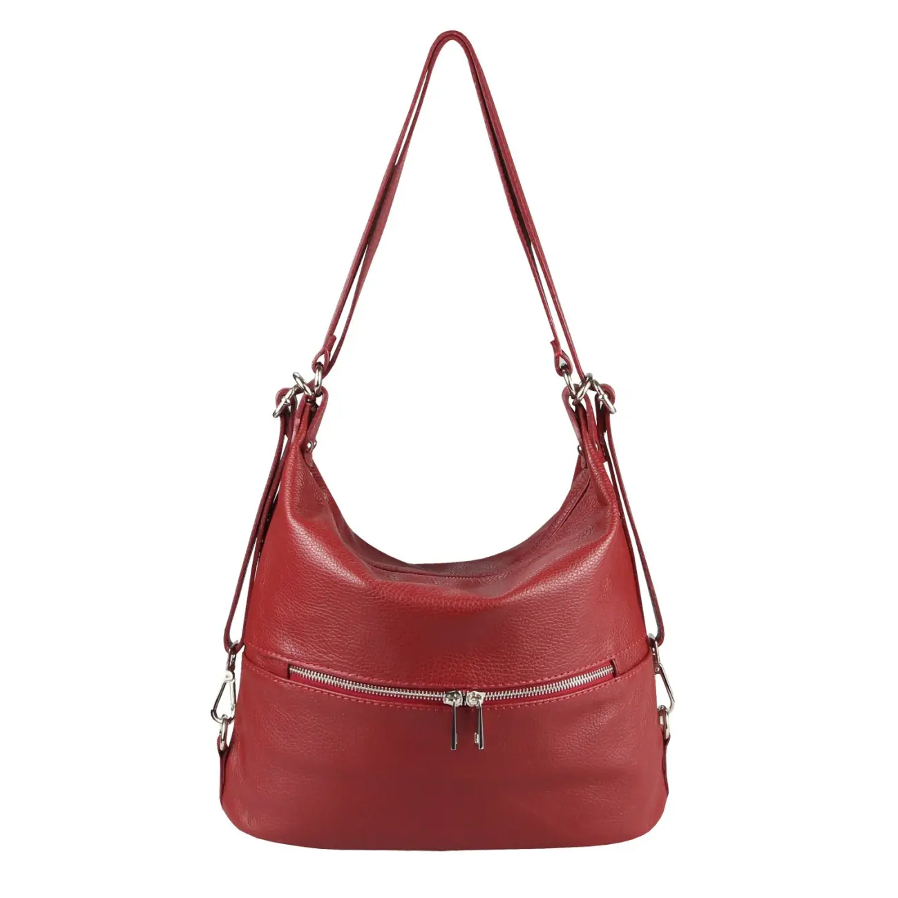 OBC Made in Italy DAMEN echt LEDER 2in1 Handtasche Rucksack Schultertasche CityRucksack Stadtrucksack BackPack Lederrucksack Daypack Ledertasche Lagerräumung