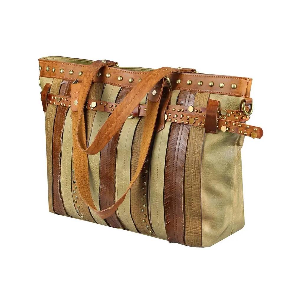 DAMEN TASCHE DIN-A4 Shopper Tote Bag Henkeltasche Handtasche Leder Optik Umhängetasche Schultertasche Beuteltasche Nietentasche Neuheiten
