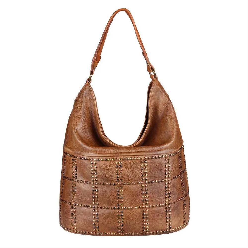 DAMEN HAND-TASCHE Hobo Bag Tasche Henkeltasche Nietentasche Umhängetasche Shopper Schultertasche Beuteltasche Räumungsverkauf
