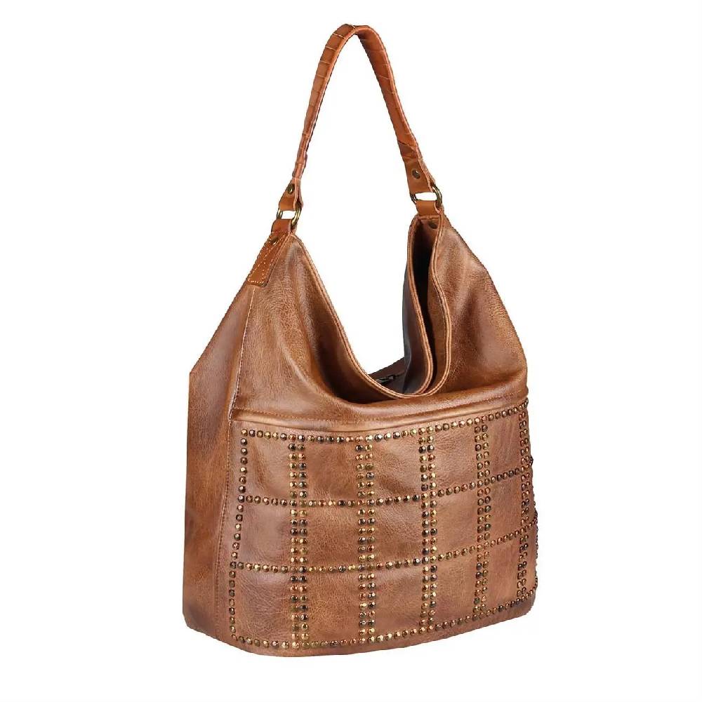DAMEN HAND-TASCHE Hobo Bag Tasche Henkeltasche Nietentasche Umhängetasche Shopper Schultertasche Beuteltasche Räumungsverkauf