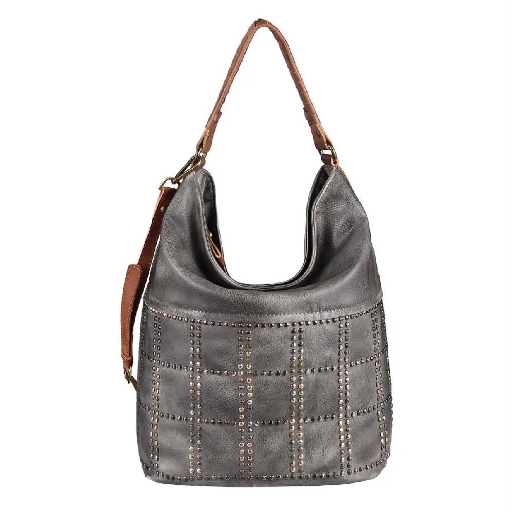 DAMEN HAND-TASCHE Hobo Bag Tasche Henkeltasche Nietentasche Umhängetasche Shopper Schultertasche Beuteltasche Räumungsverkauf