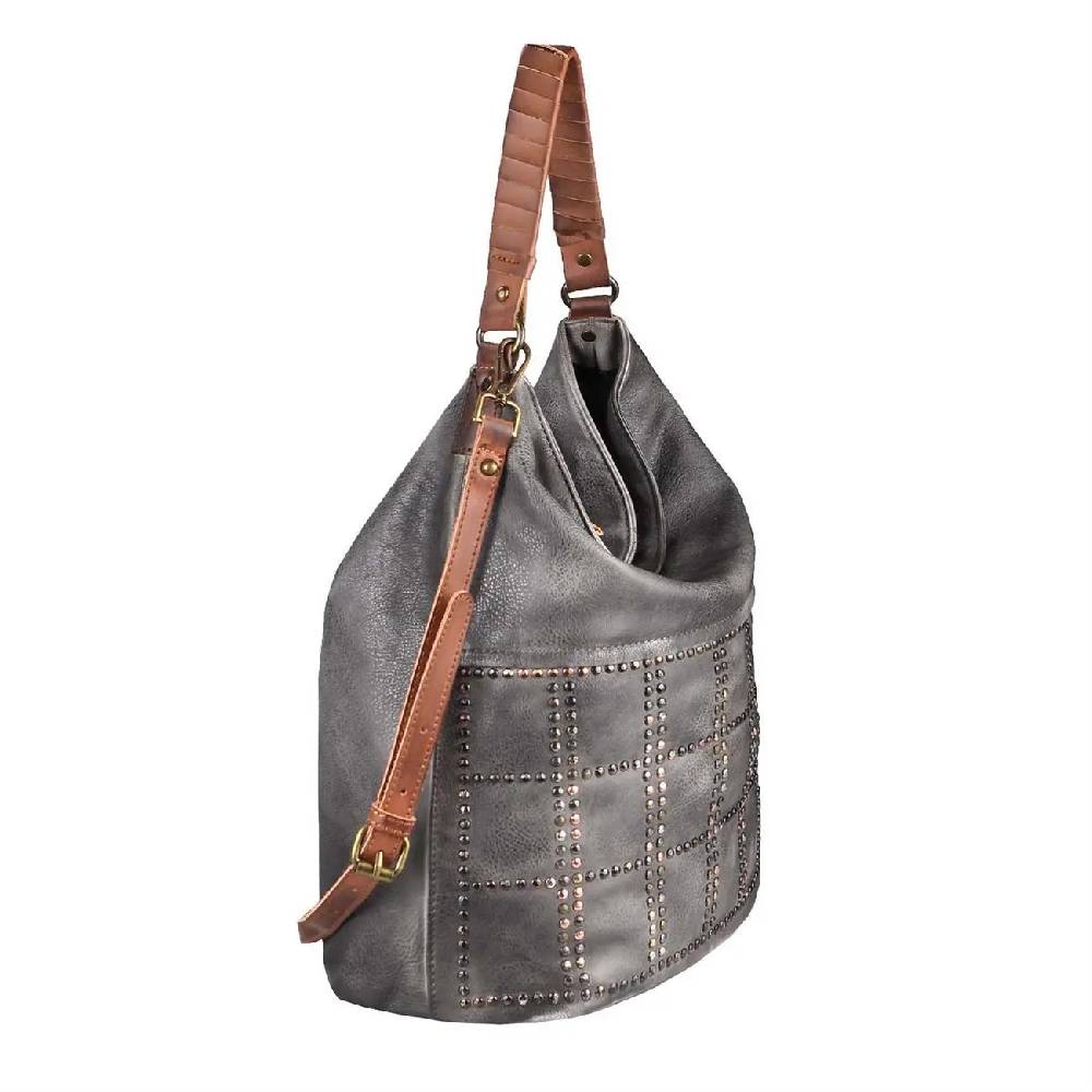 DAMEN HAND-TASCHE Hobo Bag Tasche Henkeltasche Nietentasche Umhängetasche Shopper Schultertasche Beuteltasche Räumungsverkauf
