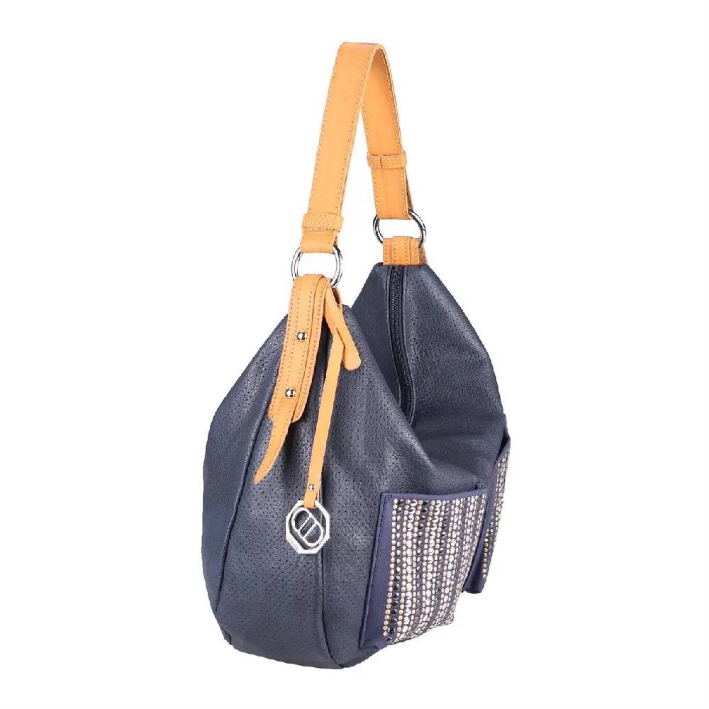 DAMEN SHOPPER TASCHE HANDTASCHE Henkeltasche Schultertasche Umhängetasche Hobo-Bag Beuteltasche Nieten Cross-Over Reisetasche VIP-Rabatte