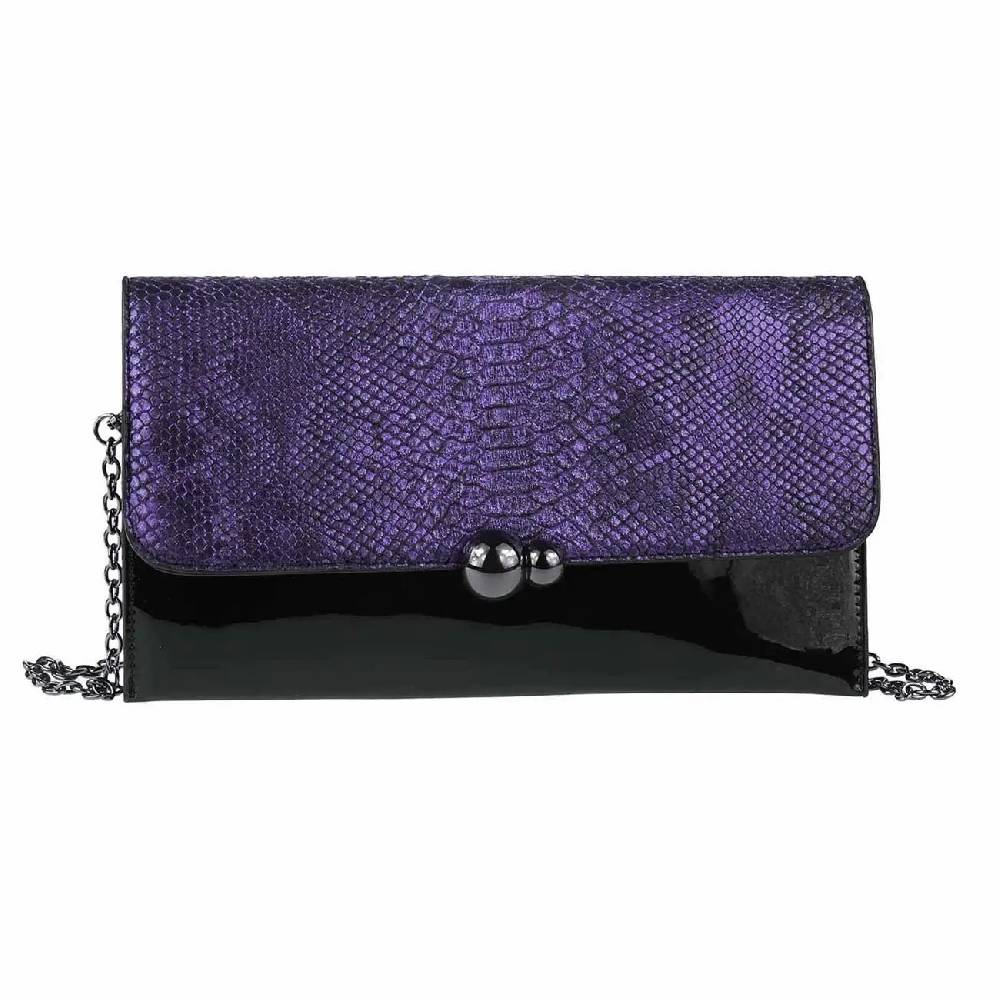 DAMEN ABENDTASCHE CLUTCH POCHETTE Umschlag-Tasche Reptilprägung Kettentasche Unterarmtasche Handtasche Schultertasche Umhängetasche Wochenangebot