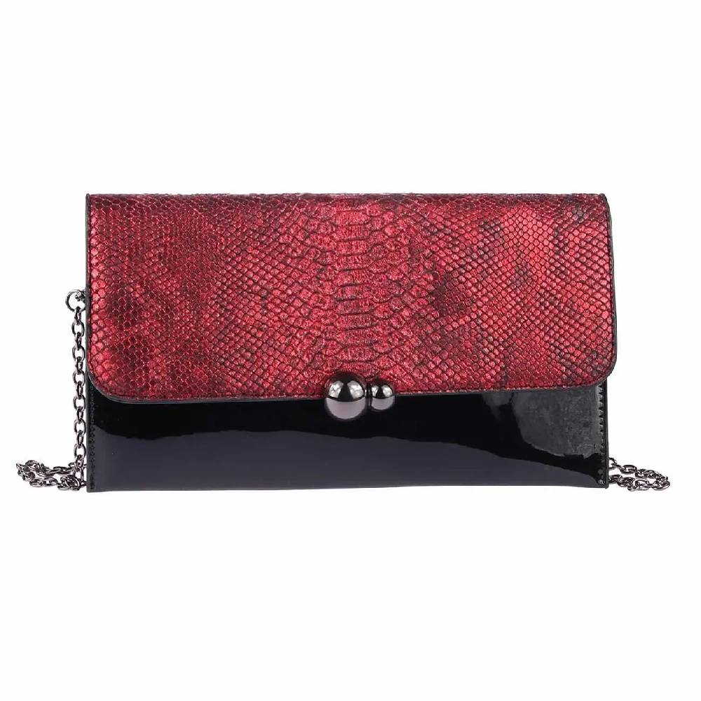 DAMEN ABENDTASCHE CLUTCH POCHETTE Umschlag-Tasche Reptilprägung Kettentasche Unterarmtasche Handtasche Schultertasche Umhängetasche Wochenangebot