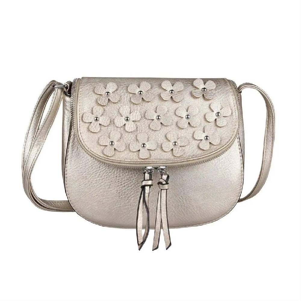 DAMEN BLUMEN TASCHE Schultertasche Umhängetasche Schmucktasche CrossOver Handtasche Abendtasche Crossbody Henkeltasche Leder Optik Kostenlose Rückgabe