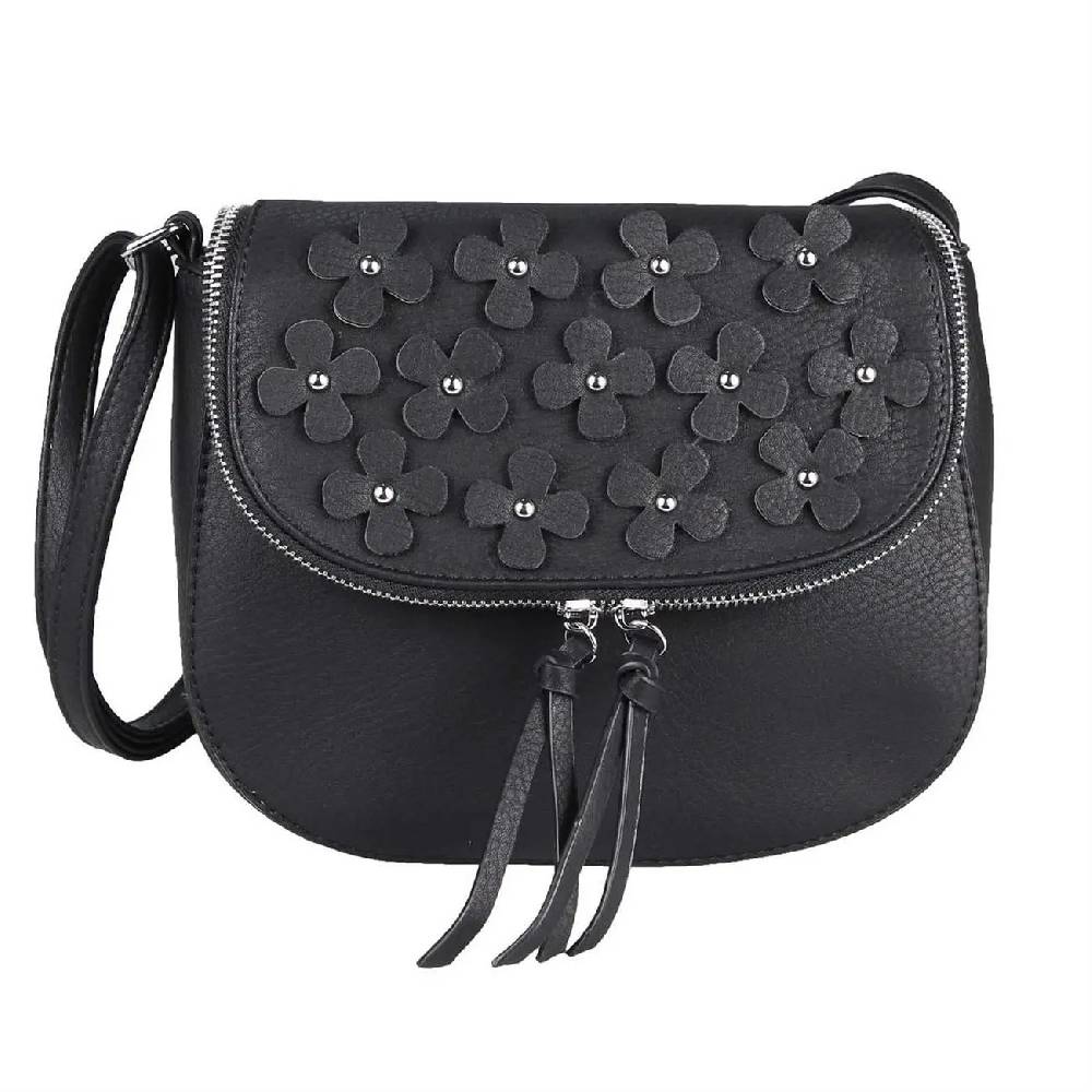 DAMEN BLUMEN TASCHE Schultertasche Umhängetasche Schmucktasche CrossOver Handtasche Abendtasche Crossbody Henkeltasche Leder Optik Kostenlose Rückgabe